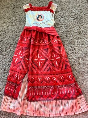 Disney Red and White Moana-Inspired Girls Skirt Dress